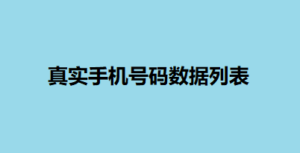 真实手机号码数据列表